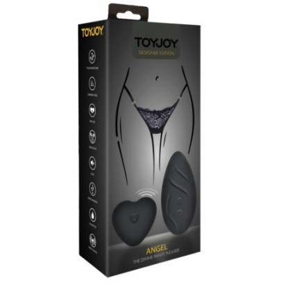 Stimulateur de clitoris télécommandé Panty Angel Noir