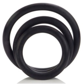 Lot de 3 Cockrings souples Rubber Rings Noir- Cockrings Flexibles en stock sur Fun et plaisirs