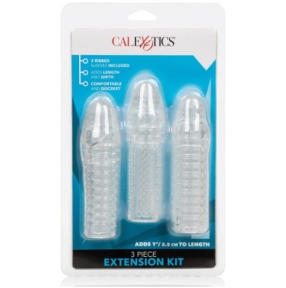 Kit de 3 Gaines de pénis texturées Ribbed Extend 14 x 4cm