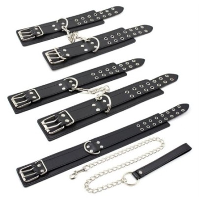 Kit Menottes et Collier Double Pin Noir- Kit SM en stock sur Fun et plaisirs