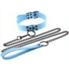 Collier-Laisse Punk Bleu ciel