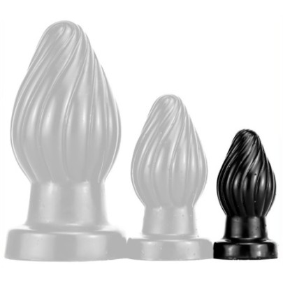 Plug Spiral S 7 x 3.5cm Noir- PLUG ANAL SILICONE en stock sur Fun et plaisirs