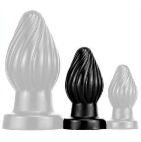 Plug Spiral M 9 x 4.5cm Noir- PLUG ANAL SILICONE en stock sur Fun et plaisirs