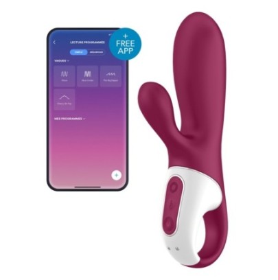 Vibro rabbit connecté Hot Bunny Satisfyer 17 x 3.5cm- Rabbits Vibrants en stock sur Fun et plaisirs