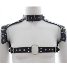 Harnais et Collier Optor Noir- Harnais Homme en stock sur Fun et plaisirs