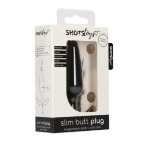 Plug en silicone Slim Butt 7.5 x 2cm Noir