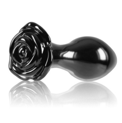 Plug en verre Crystal Rose 7 x 3.2cm Noir- Plugs en Verre en stock sur Fun et plaisirs