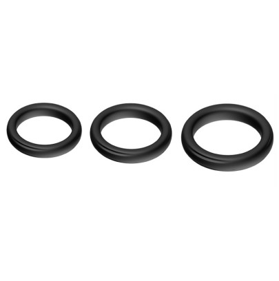 Lot de 3 cockring Silicone Set Ring Noirs