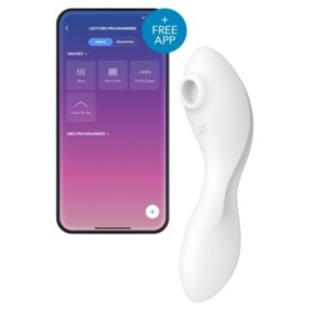 Stimulateur de clitoris connecté Curvy trinity 5+ Satisfyer Blanc- Stimulateurs à Aspiration en stock sur Fun et plaisirs