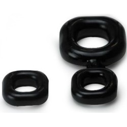 Boner Kit Cockring et Ballstretcher noir- Ballstretchers Souples en stock sur Fun et plaisirs