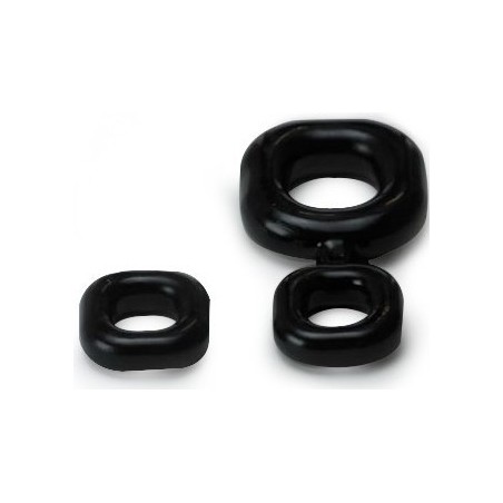 Boner Kit Cockring et Ballstretcher noir- Ballstretchers Souples en stock sur Fun et plaisirs