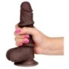 Gode réaliste Slidy Cock 12.5 x 3.8cm Marron