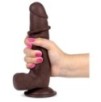 Gode réaliste Slidy Cock 15 x 4cm Marron