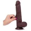 Gode réaliste Slidy Cock 17 x 4cm Marron