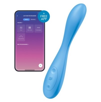 Vibro connecté G-SPOT FLEX 4+ Satisfyer 20cm Bleu- Vibromasseurs Design en stock sur Fun et plaisirs