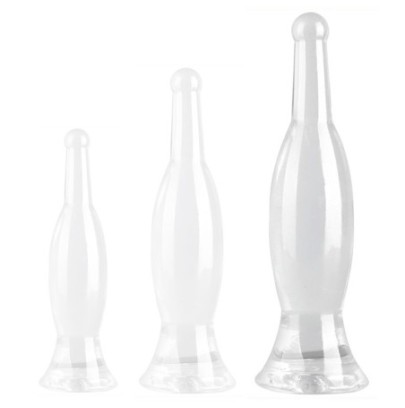 Plug transparent Bottle L 26 x 6.5cm- Plugs M/L - Largeur + de 3 cm en stock sur Fun et plaisirs