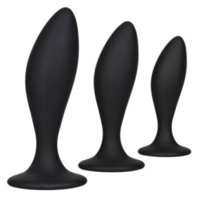 Lot de 3 plugs en silicone Curve Kit Noirs- Plugs Débutant & Kits en stock sur Fun et plaisirs