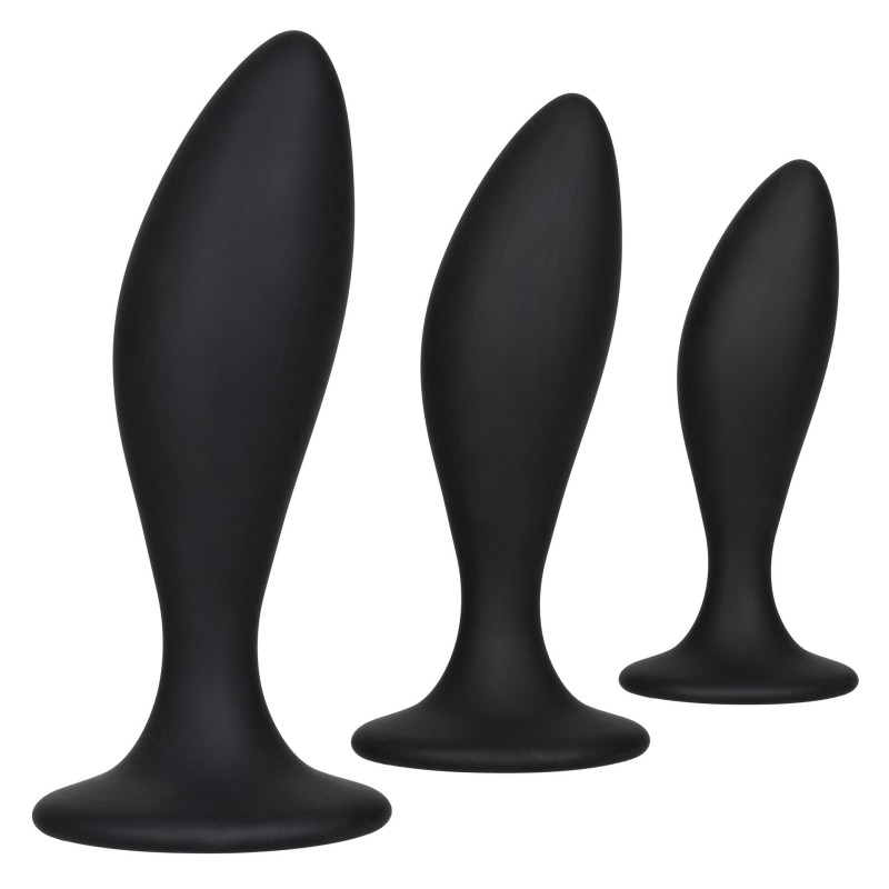 Lot de 3 plugs en silicone Curve Kit Noirs