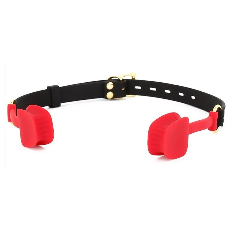 Bâillon en silicone Zen Open Noir-Rouge