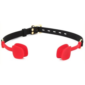 Bâillon en silicone Zen Open Noir-Rouge