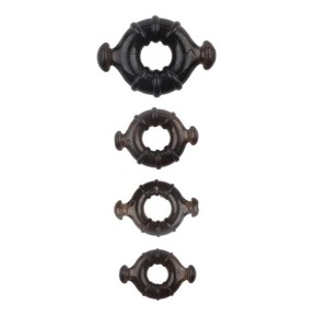 Lot de 4 cockrings Rudder Noirs- Anneaux de Gland en stock sur Fun et plaisirs