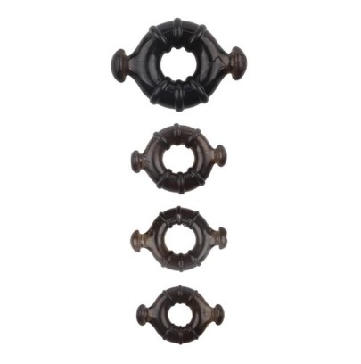 Lot de 4 cockrings Rudder Noirs- Anneaux de Gland en stock sur Fun et plaisirs