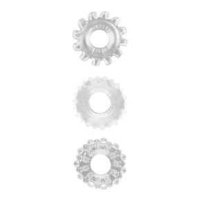 Lot de 3 Cockrings souples GEAR UP Transparents- Cockrings Flexibles en stock sur Fun et plaisirs