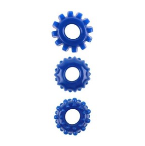 Lot de 3 Cockrings souples Gear Up Bleus- Cockrings Flexibles en stock sur Fun et plaisirs