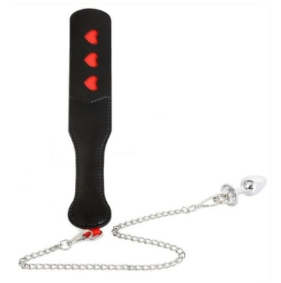 Paddle avec Chaîne et Plug Spank plug 30cm- Fouets