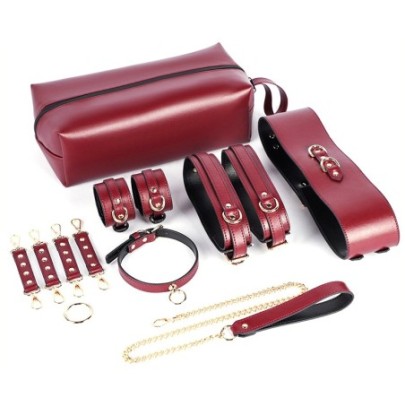 Set BDSM 6 pièces Rouge foncé- Kit SM en stock sur Fun et plaisirs