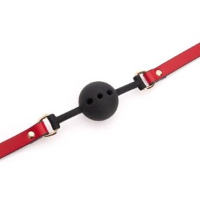 Bâillon Boule Liny Thin Noir-Rouge