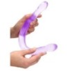 Double Gode Crystal RealRock 42 x 3.5cm Violet