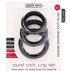 Set de 3 cockrings noirs en silicone