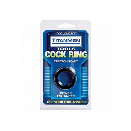 Cock ring TitanMen Stretch Noir 25mm