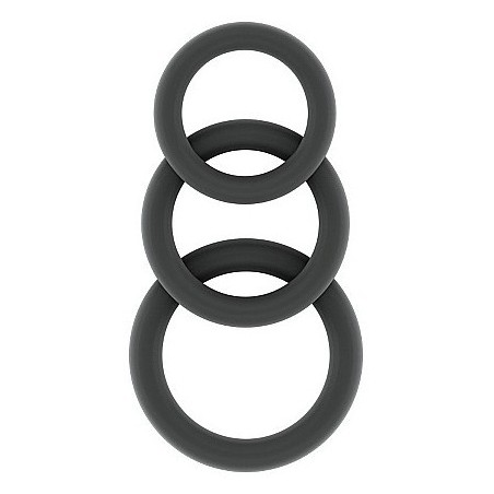 Lot de 3 cockrings Silicone Sono n°25 Gris- Cockrings Flexibles en stock sur Fun et plaisirs