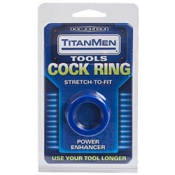 Cockring Stretch Titan 25mm Bleu