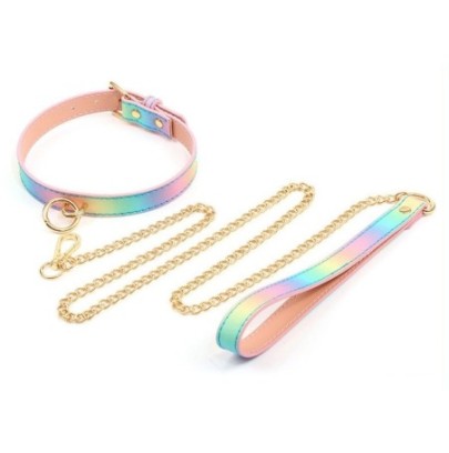 Collier-laisse Sm Laser Rose - Colliers & Laisses en stock sur Fun et plaisirs