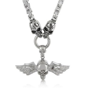 Collier en métal Neck Skull 70cm- COLLIER & LAISSE en stock sur Fun et plaisirs