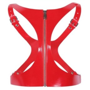 Corset Sm Vinyle Rouge- Cuir