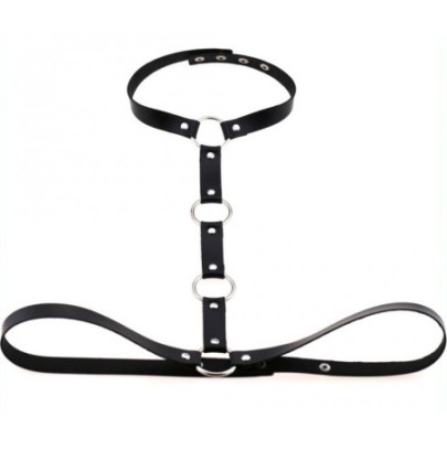 Collier + Ceinture Waist Neck Noir- Harnais Femme en stock sur Fun et plaisirs