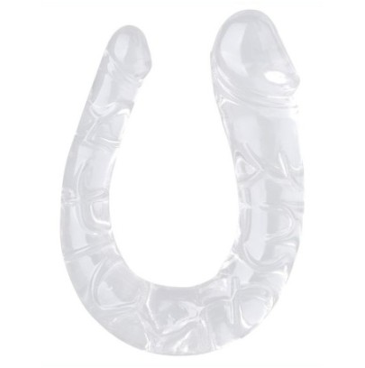 Double Gode transparent U Jelly M 15 x 4cm