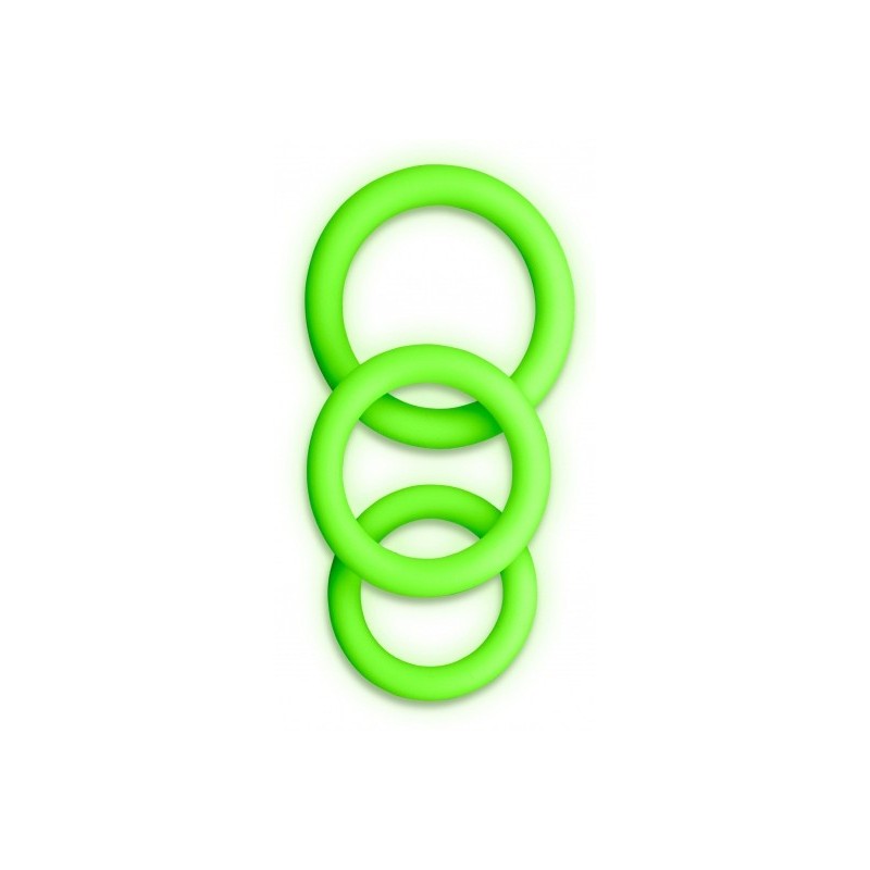 Lot de 3 cockrings phosphorescent Glow Annels 20-30mm