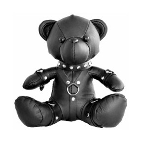 Ours en cuir Bendy The Bdsm Teddy Bear Noir- Puppy Play