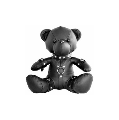 Ours en cuir Bendy The Bdsm Teddy Bear Noir- Puppy Play