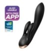 Vibro Rabbit connecté Double Flex Satisfyer 20cm Noir