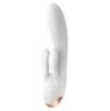 Vibro Rabbit connecté Double Flex Satisfyer 20cm Blanc