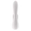 Vibro Rabbit connecté Double Flex Satisfyer 20cm Blanc