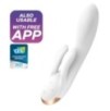 Vibro Rabbit connecté Double Flex Satisfyer 20cm Blanc