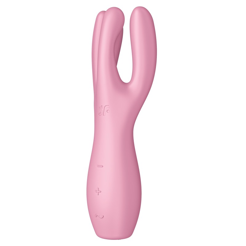 Stimulateur de clitoris Threesome 3 Satisfyer 14cm Rose