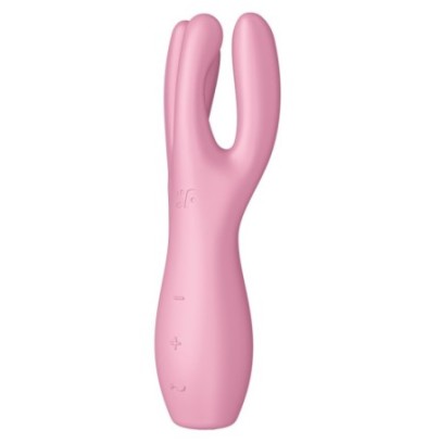 Stimulateur de clitoris Threesome 3 Satisfyer 14cm Rose- Vibromasseurs Design en stock sur Fun et plaisirs